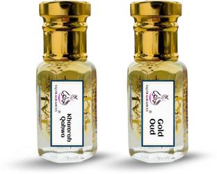 Taj Fragrances Combo Khamrah Qahwa And Gold Oud Attar 6ml Each Long Lasting Men Women Floral Attar
