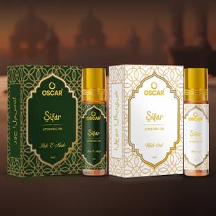 Oscar White Oud & Ruh-e-Musk Alcohol-Free Attar Perfume - Sifar Collection |10mlx2| Floral Attar