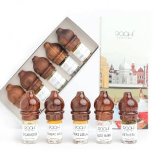 Raahi Parfums Modern Attars | Discovery Set | 5 Fragrance | Handcrafted in Kannauj|5x2ml Floral Attar