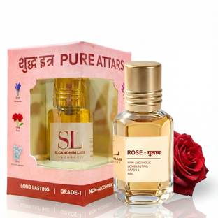 Sugandhim Lab Rose Itra Roll-On 6 ml For All | Non Alcoholic Pure Oil Based Religious Use Floral Attar