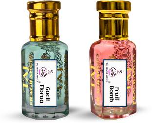 Taj Fragrances Combo Of Floraa & Fruit Bomb Attar for Unisex Perfume Oil ( 6ML Each ) Floral Attar