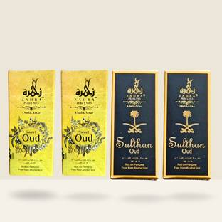 Zahra SULTHAN OUD | SWEET OUD | PREMIUM QUALITY ATTAR |ROLL ON |PACK OF 4 Floral Attar