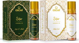 Oscar White Oud & Ruh-e-Musk Alcohol-Free Attar Perfume - Sifar Collection |10mlx2| Floral Attar