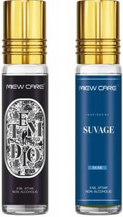 miewcare Tem Dio & Suvage Combo Attar for Unisex – Natural, Long Lasting Non-Alcoholic Herbal Attar