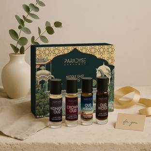 paradyse perfumes Oud Attar Set| Set Of 4 | 24 ML | Long-Lasting & Natural, Alcohol Free Floral Attar