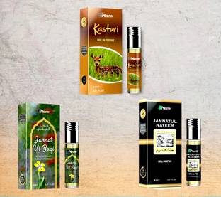 MEENA KASTURI,JANNAT UL BAQI, JANNATUL NAYEEM (PACK OF 3) Floral Attar