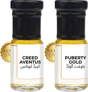 Luxify Scent Creed Aventus & Puberty Gold Attar | Inspired Perfume Oil | 24+ Hours Lasting | Floral Attar