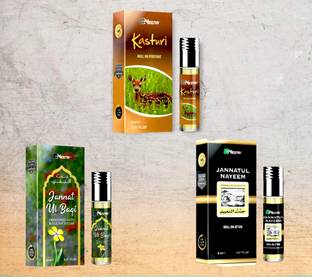 MEENA KASTURI,JANNAT UL BAQI, JANNATUL NAYEEM (PACK OF 3) Floral Attar