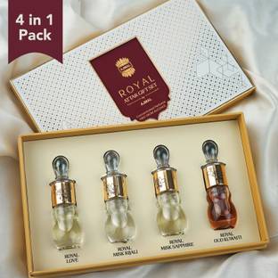 Ajmal Non Alcoholic, Premium Quality, Long Lasting Attar Gift Set for Men & Women Floral Attar
