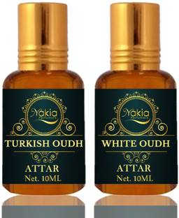 Nakia Turkish Oudh Attar, White Oudh Attar Roll-on Perfume Oil For Unisex (10ml*2) Floral Attar