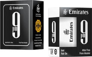 Emirates 9 PM Luxury Unisex Non Alcoholic Roll-On Perfume Pack of 1 Floral Attar