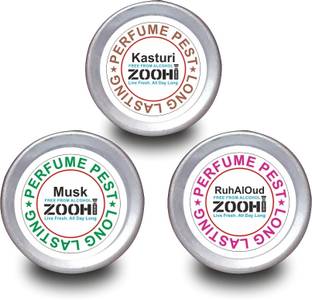 ZOOHI Perfume Pest Kasturi, Musk, RuhAlOud, For Men Women Pack Of 3 Pcs Floral Attar