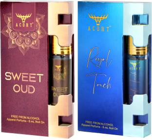 Acort Pack of 2 -Sweet Oud + Royal Touch - Long lasting Concentrated Roll on attar Floral Attar