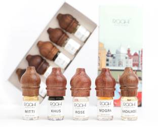 Raahi Parfums Traditional Indian Discovery Set Handcrafted Attars from Kannauj (Pack Of 5) Floral Attar