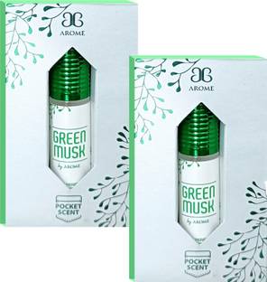Clothes of skin Green Musk Roll On for Men & Women (Pack of 2) Long Lasting Alcohol Free Floral Attar