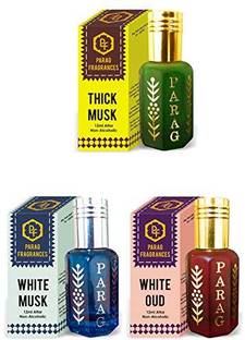 Parag Fragrances Thick Musk, White Musk & White Oud Attar Herbal Attar