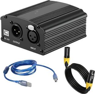 Urban Infotech 48V Phantom Power for Condenser Microphone with 3 Mtr Dlx Xlr Audio Interface