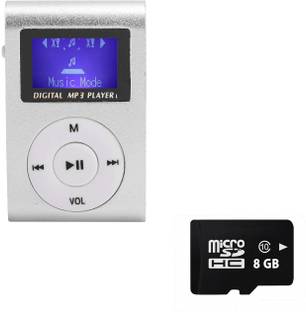 DRUMSTONE Mini MP3 Player with 8GB SD Card, LCD Screen MP3 Player