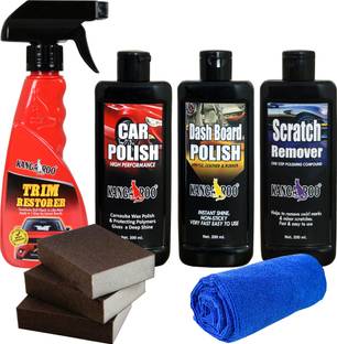 KANGAROO Trim Restorer, Car Polish, Dashboard Polish, Scratch Remover, 3 Applicator, 1 Towel Combo