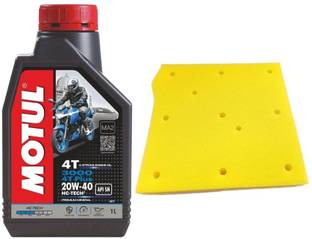 MOTUL 3000 20W40 1L ENGINE OIL & AIR FOAM FILTER CD 100 Combo