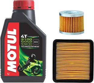 MOTUL 4T 3100 GOLD 10W-30 Synthetic Engine Oil & Apache Oil Filter and Air Filter Combo