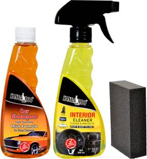 KANGAROO Car Interior Cleaner 300 ml, High Foaming Car Shampoo 300 ml, 1 Foam Applicator Combo