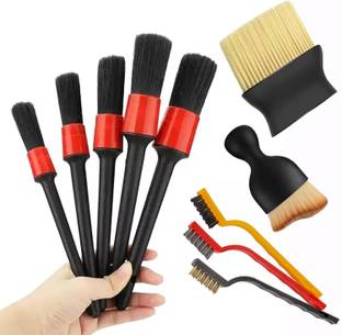 Robustt Scratch Free AC Vent Dashboard Dust Dirt Cleaner Car Brush Combo - Two Size Dry Duster
