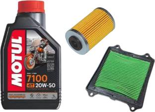 MOTUL 7100 20W-50 1L Fully Synthetic Engine oil, Air & Oil filter for Pulsar 200 series Combo