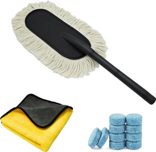 KeepCart 1 Car Duster, 1 Car Cleaning Microfiber Towel. 10 PCs Car Windshield Tablets Combo