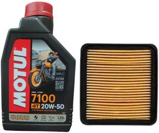 MOTUL 7100 20w50 1.25L ENGINE OIL & AIR FILTER FOR APACHE 4V BS6 Combo