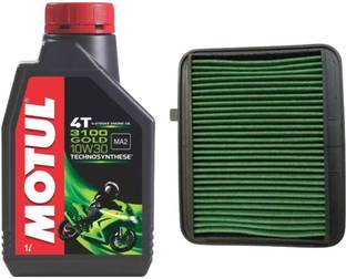 MOTUL 3100 GOLD 10W-30 Synthetic Blend Engine Oil & Dream Yuga Air Filter Combo