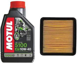 MOTUL 5100 4T 10W40 Engine Oil & Apache 4V BSVI AIR FILTER Combo
