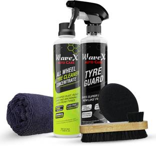 Wavex Car Tyre Polish 350ml, Tyre and Wheel Foaming Cleaner 350ml| Combo