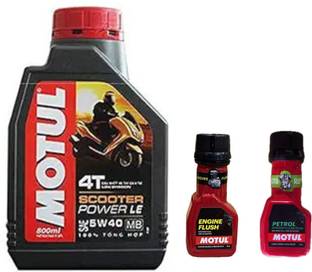 MOTUL SCOOTER Power LE 5W40 -(800Ml)+Engine flush+Petrol system clean COMBO Combo
