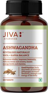 JIVA Ashwagandha Tablet - Revitalise Body & Mind - 120 Tablets - Pack of 1