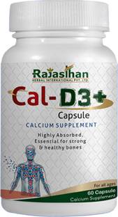 Rajasthan aushdhalaya Cal-D3+ Capsules - 30 Capsules| Essential for Strong & Healthy bones