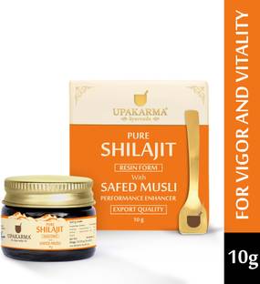 UPAKARMA AYURVEDA Pure Shilajit Resin with Safed Musli to Boost Performance, Power, and Stamina