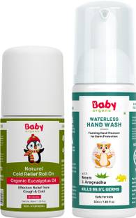 BabyOrgano Ayurvedic Natural Cold Relief Roll On & Waterless Hand Wash for kids