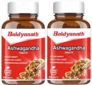 Baidyanath Ashwagandha- General Wellness Tablets | Immunity Booster | Helps to handle Stress and Anxiety | Rejuvenates Mind and Body | 120 TB