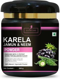 GLOWCURE Karela Jamun Powder | 11 Potent Herbs | Helps Regulate Sugar Management