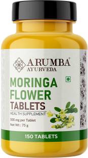 Arumba Ayurveda Moringa Flower 150 Tablets, Made with Pure Drumstick Flower Powder