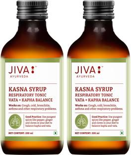 JIVA Kasna Syrup - For Cough & Respiratory Problems - 200 ml Each - Pack of 2