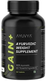 Ayuvya Ayurvedic Gain+ Weight & Mass Gainer Supplement| 90 Tablets