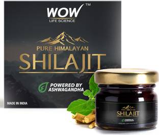 WOW Life Science Pure Himalayan Shilajit with Ashwagandha|75%+ Fulvic Acid |20 g