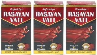 RAJVAIDYA Rasayan Vati Vitality and Stamina (3 Packs, 200 Tablets Each)