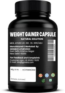 grinbizz Weight Gainer Capsule Ayurvedic Capsules For Increase Body Weigh , Mass , Muscle