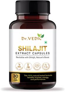 Dr.Vedic Shilajit Capsules - Pure & Potent Shilajit Extract for Energy, Immune Support