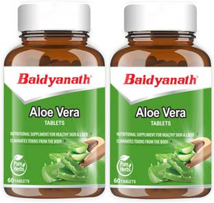 Baidyanath Aloe Vera Tablets | Nutritional Supplement for Healthy Skin and Liver | Eliminates Toxins and Boosts Immune System | For all Wellness and Rejuvenation | 120 TB