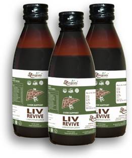 Hindrishi Ayurveda Liv-Revive Syrup, Complete Liver Detox, Supports Liver Health - 150ml, Pack of 3