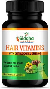 Siddha cure Hair Vitamins with DHT blocker &Omega-3 for Hair growth and Hair fall control